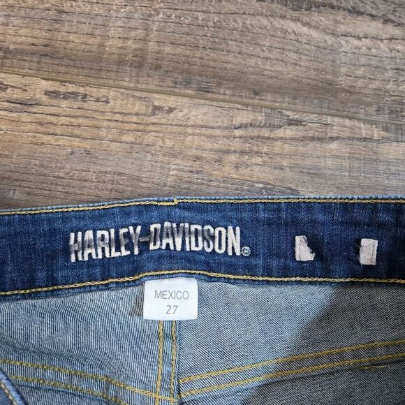 Harley Davidson Straight leg Womens Jeans Stretchy Soft *Irregular* - Picture 5 of 12